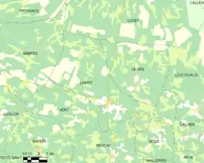 Poziția localității Labrit