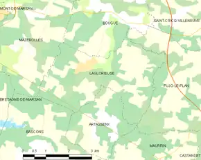 Poziția localității Laglorieuse