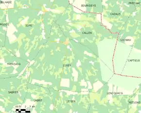 Poziția localității Luxey