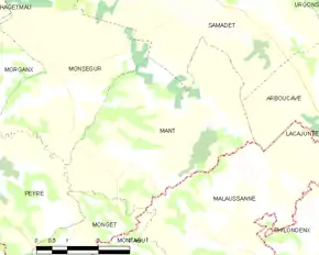 Poziția localității Mant