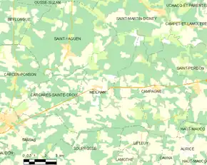 Poziția localității Meilhan