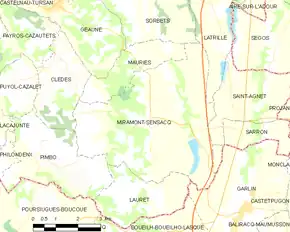 Poziția localității Miramont-Sensacq
