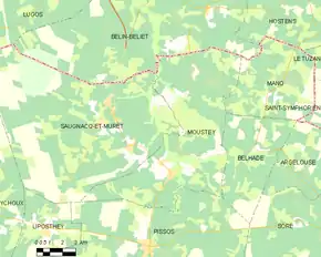 Poziția localității Moustey