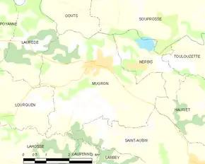 Poziția localității Mugron