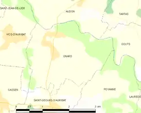 Poziția localității Onard