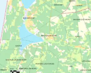 Poziția localității Parentis-en-Born