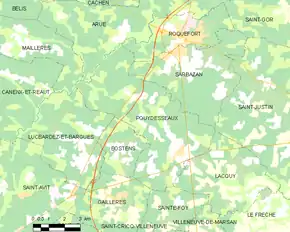 Poziția localității Pouydesseaux