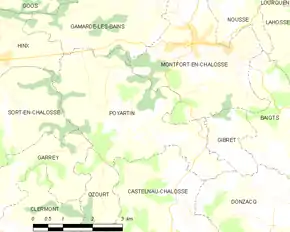 Poziția localității Poyartin