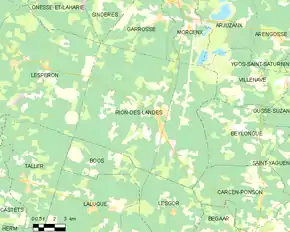 Poziția localității Rion-des-Landes