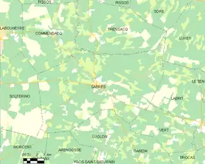 Poziția localității Sabres