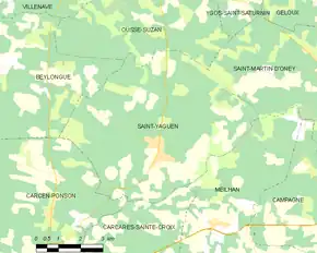 Poziția localității Saint-Yaguen