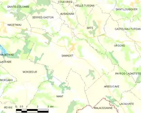 Poziția localității Samadet