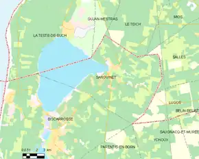 Poziția localității Sanguinet