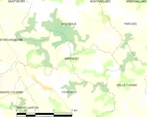 Poziția localității Sarraziet