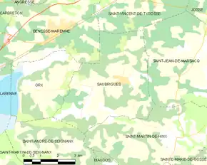 Poziția localității Saubrigues