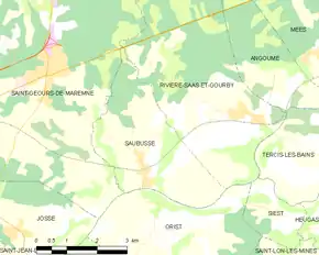 Poziția localității Saubusse