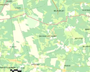 Poziția localității Saugnacq-et-Muret