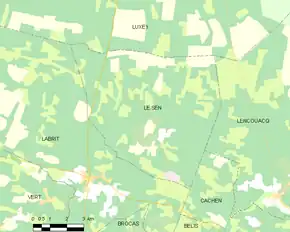 Poziția localității Le Sen