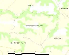 Poziția localității Serreslous-et-Arribans