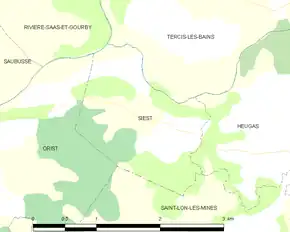 Poziția localității Siest