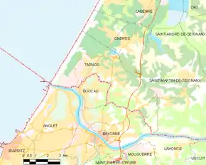 Poziția localității Tarnos