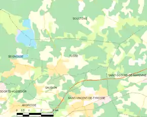 Poziția localității Tosse