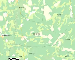 Poziția localității Trensacq