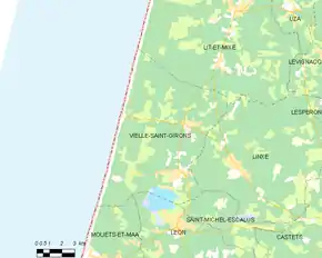 Poziția localității Vielle-Saint-Girons