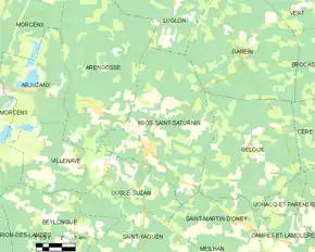 Poziția localității Ygos-Saint-Saturnin