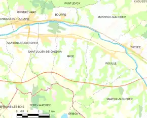 Poziția localității Angé