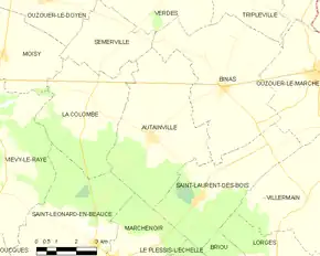 Poziția localității Autainville