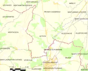 Poziția localității Authon