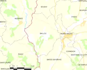 Poziția localității Baillou