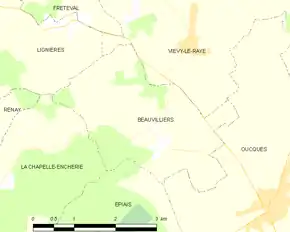 Poziția localității Beauvilliers