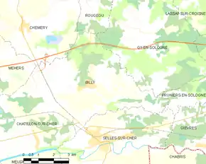 Poziția localității Billy