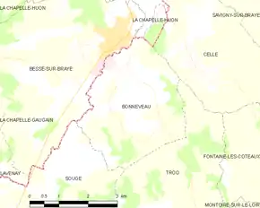 Poziția localității Bonneveau