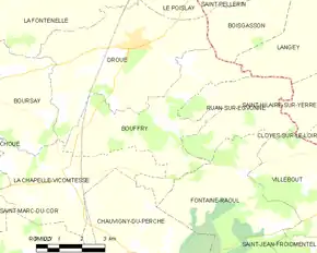 Poziția localității Bouffry