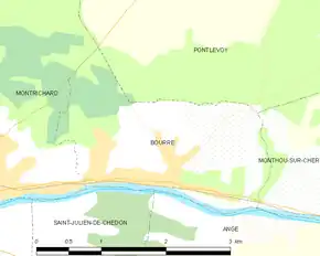 Poziția localității Bourré