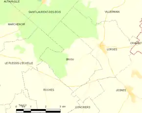 Poziția localității Briou