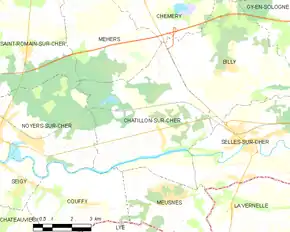 Poziția localității Châtillon-sur-Cher