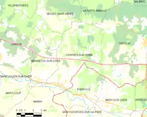 Poziția localității Châtres-sur-Cher