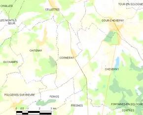 Poziția localității Cormeray