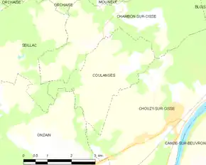 Poziția localității Coulanges