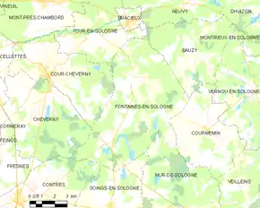 Poziția localității Fontaines-en-Sologne