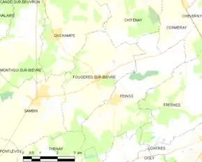 Poziția localității Fougères-sur-Bièvre