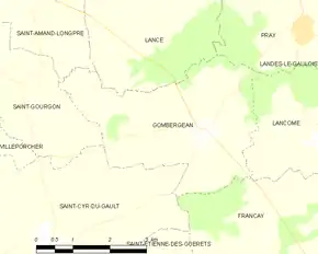 Poziția localității Gombergean