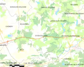 Poziția localității Gy-en-Sologne