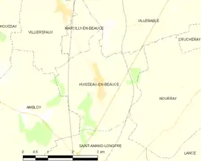 Poziția localității Huisseau-en-Beauce