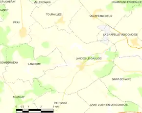 Poziția localității Landes-le-Gaulois
