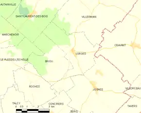 Poziția localității Lorges